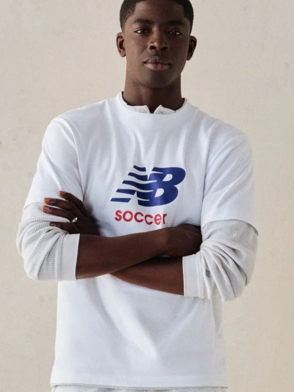 New Balance White Soccer Logo short Sleeve Tee Team USA FIFA Football House NEW